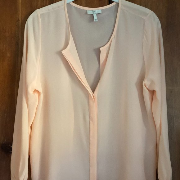 Joie Silk Soft Peach Blouse - Picture 1 of 9